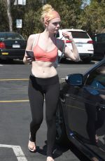 ELLE FANNING in a Sports Bra Out in Studio City 09/18/2016