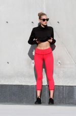 ELSA HOSK on the Set of a Photoshoot at Hudson River Park 09/07/2016