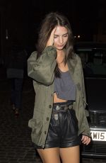 EMILY RATAJKOWSKI Leaves Chiltern Firehouse in London 09/24/2016