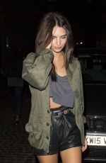 EMILY RATAJKOWSKI Leaves Chiltern Firehouse in London 09/24/2016