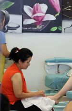 EMMA STONE at a Nail Salon in Los Angeles 09/06/2016
