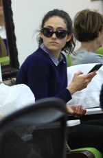 EMMY ROSSUM at a Nail Salon in Beverly Hills 09/14/2016