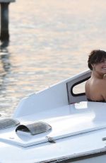 GEMMA ARTERTON at a Water Taxi in Venice 08/30/2016