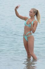 GEORGE HARRISON in Bikini on the Beach in Barcelona 08/27/2016