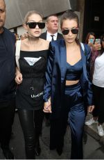 GIGI and BELLA HADID Leaves Nay Mara Fashion Show in Milan 09/21/2016