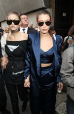 GIGI and BELLA HADID Leaves Nay Mara Fashion Show in Milan 09/21/2016