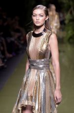 GIGI HADID at Balmain Fashion Show at Paris Fashion Week 09/29/2016