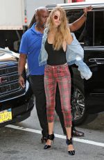 GIGI HADID Heading to a Fitting in New Tork 09/08/2016