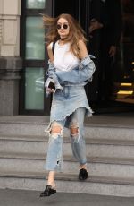 GIGI HADID in RIpped Jeans Out and About in Milan 09/21/2016