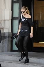 GIGI HADID Leaves Her Hotel in Milan 09/22/2016