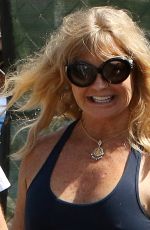GOLDIE HAWN Leaves Her House in Brentwood 09/01/2016