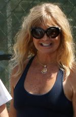 GOLDIE HAWN Leaves Her House in Brentwood 09/01/2016