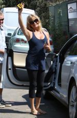 GOLDIE HAWN Leaves Her House in Brentwood 09/01/2016