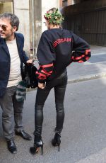 HAILEY BALDWIN Leaves Dolce & Gabbana Fashion Show at Milan Fashion Week 09/25/2016