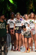 HAILEY BALDWIN on the Runway at Dolce & Gabbana Fashion Show at Milan Fashion Week 09/25/2016