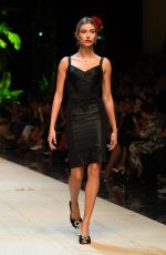 HAILEY BALDWIN on the Runway at Dolce & Gabbana Spring/Summer 2017 Fashion Show in Milan 09/25/2016