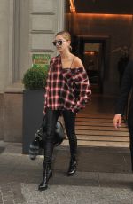 HAILEY BALDWIN Out Shopping in Milan 09/23/2016