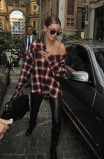 HAILEY BALDWIN Out Shopping in Milan 09/23/2016