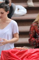 HILARY DUFF on the Set of 