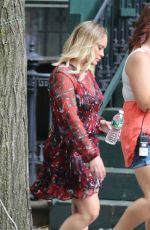 HILARY DUFF on the Set of 