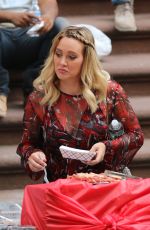 HILARY DUFF on the Set of 