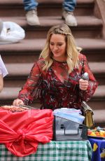 HILARY DUFF on the Set of 