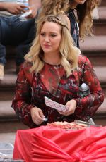 HILARY DUFF on the Set of 
