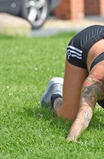 JEMMA LUCY Working Out at a Park in Manchaster 09/01/2016