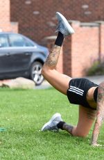 JEMMA LUCY Working Out at a Park in Manchaster 09/01/2016