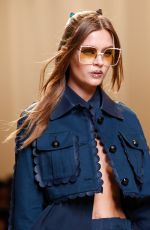JOSEPHINE SKRIVER on the Runway at Fendi Fashion Show in Milan 09/22/2016
