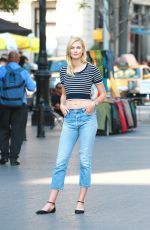 KARLIE KLOSS on the Set of a Photoshoot at Union Square in New York 09/13/2016