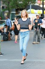 KARLIE KLOSS on the Set of a Photoshoot at Union Square in New York 09/13/2016