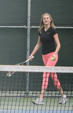 KATE UPTON Playing Tennis in Santa Monica 09/20/2016