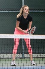 KATE UPTON Playing Tennis in Santa Monica 09/20/2016