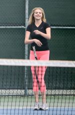 KATE UPTON Playing Tennis in Santa Monica 09/20/2016