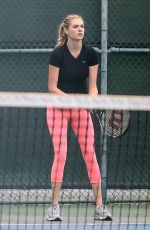 KATE UPTON Playing Tennis in Santa Monica 09/20/2016
