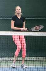 KATE UPTON Playing Tennis in Santa Monica 09/20/2016