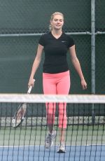 KATE UPTON Playing Tennis in Santa Monica 09/20/2016
