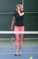 KATE UPTON Playing Tennis in Santa Monica 09/20/2016