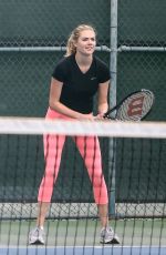 KATE UPTON Playing Tennis in Santa Monica 09/20/2016