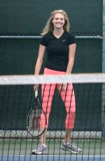 KATE UPTON Playing Tennis in Santa Monica 09/20/2016
