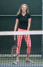 KATE UPTON Playing Tennis in Santa Monica 09/20/2016