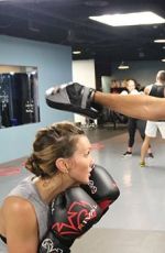 KATIE CASSIDY at UFC Training with Cast of Arrow in Vancouver 09/01/2016
