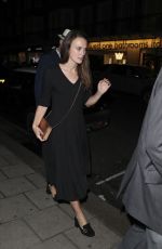 KEIRA KNIGHTLEY Leaves 34 Restaurant in London 09/26/2016