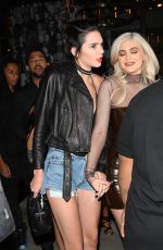 KENDALL and KYLIE JENNER at Catch Restaurant in West Hollywood 09/23/2016