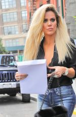 KHLOE KARDASHIAN Out in New York Promotes Her Denim Line 09/20/2016