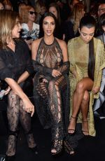 KIM and KOURTNEY KARDASHIAN at Balmain Fashion Show at Paris Fashion Week 09/29/2016