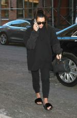 KIM KARDASHIAN All in Black Out in New York 09/11/2016