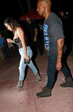 KIM KARDASHIAN in Ripped Jeans Out in Miami 09/15/2016