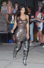 KIM KARDASHIAN in Sheer Dress Leaves Her Hotel in New York 09/06/2016